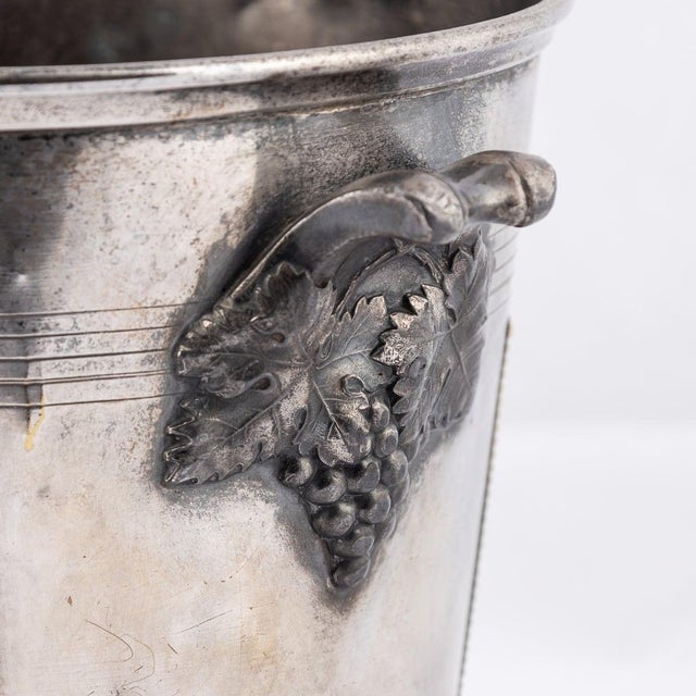Vintage French Silver Plated Delbeck Reims Champagne Cooler, 1930 For Sale - Image 3 of 13