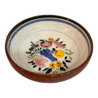 Mid 20th Century Mid-Century Modern Stangl Pottery Fruit & Flowers Hand-Painted Serving Bowl For Sale