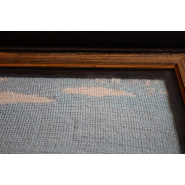 Vintage 1970s Marshland Bird Needlepoint in Gold-Toned Frame, Initialed l.h. For Sale - Image 15 of 18