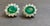 Gemstone 6 Ct Oval Shape Emerald & 3 Ct Diamond Post Back Earrings 14 Karat White Gold For Sale - Image 7 of 18