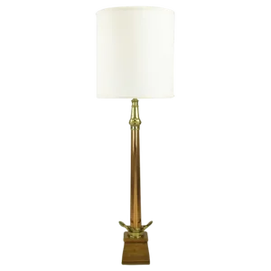 53" Tall Brass & Copper Fire Nozzle Table Lamp.