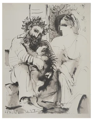 Pablo Picasso, The Ancient Family, Lithograph and Stencil