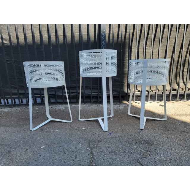 1970s Mid Century Modern White Metal Baskets - Set of 3 For Sale - Image 18 of 18