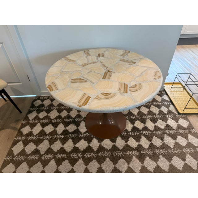 Stone Vintage Mid Century Modern Mixed Stone Tulip Dining Table For Sale - Image 7 of 8