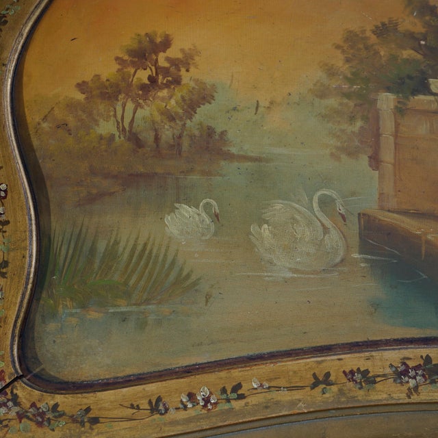 Antique French Vernis Martin Decorated Giltwood Table 19th Century For Sale - Image 10 of 11