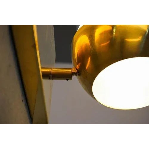 Siderale Twin Shades Brass and Lattimo Glass Sconce by Silvio Piattelli For Sale - Image 11 of 13