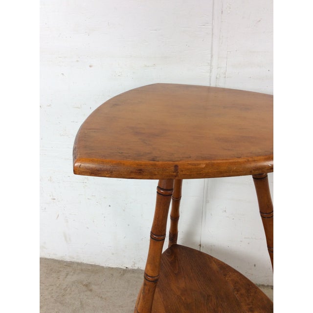 Mid Century Accent Table With Turned Wood Bamboo Style Legs For Sale - Image 9 of 18