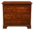 Late 20th Century Reproduction Mahogany Crotch Veneer 3-Drawer Chest / Small Dresser With Brass Pulls For Sale