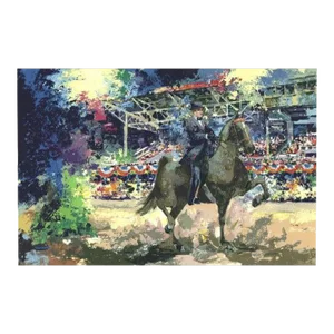 1975 Wayland Moore 'Circus Horse Show I' Contemporary Multicolor,Green,Blue,Brown,Red USA Serigraph