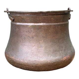Vintage 19th Century Copper Cauldron For Sale