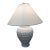Vintage White Ceramic Basketweave Table Lamp For Sale