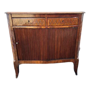 19th Century Dutch Neoclassical Style Marquetry Inlaid Mahogany Buffet Cabinet