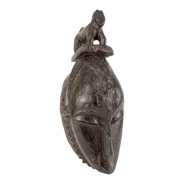 Early 20th Century Yaure Baule Portrait Mask Cote d'Ivoire For Sale