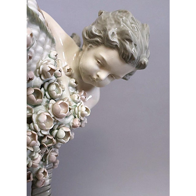 Antique Austrian Amphora Art Nouveau Figural Flower Vase With Putti and Applied Roses For Sale - Image 12 of 17