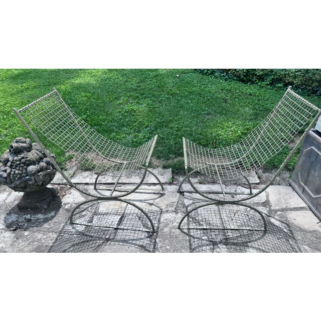 1930s French Wire Mesh Garden Chairs - A Pair For Sale - Image 11 of 15