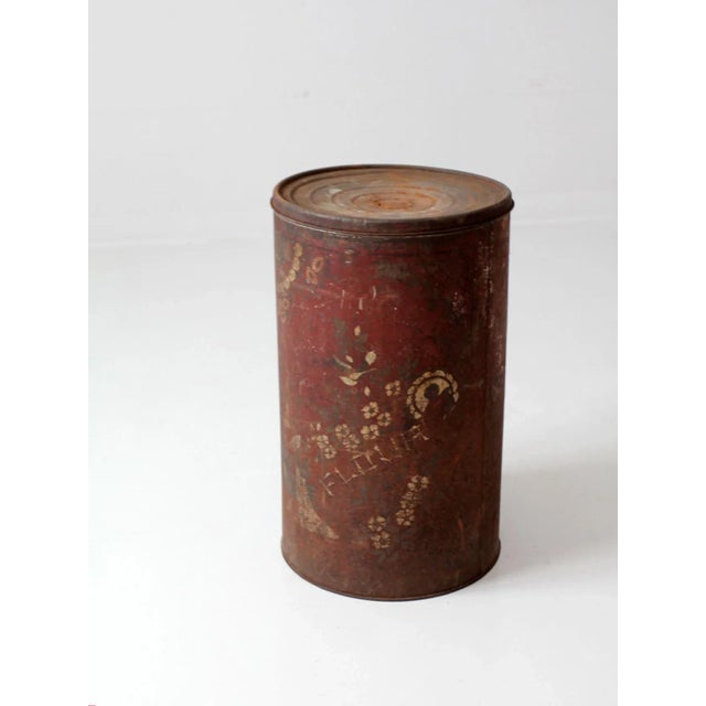 Antique Metal Flour Bin For Sale - Image 9 of 12