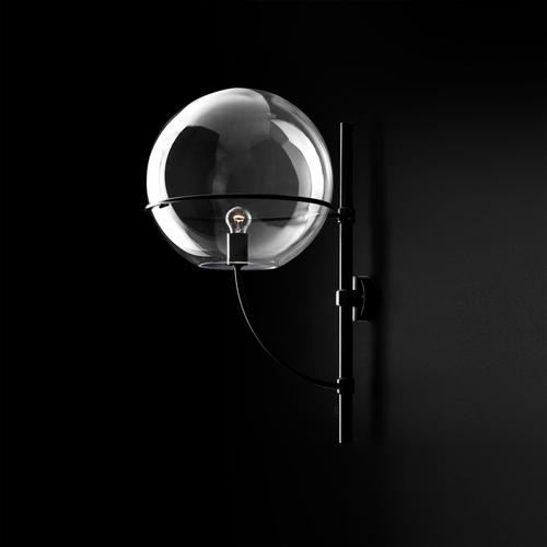 Wall lamp 'lyndon' designed by vico magistretti in 1980. outside wall lamp. Zinc-plated and black lacquered metal...