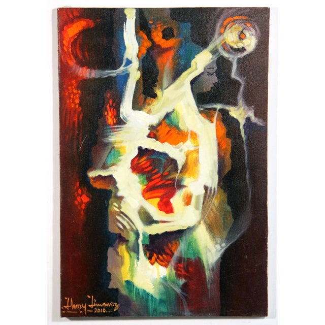 Contemporary Figurative Abstract Modern Acrylic on Canvas Painting by Jhosy Jimenez For Sale - Image 9 of 9