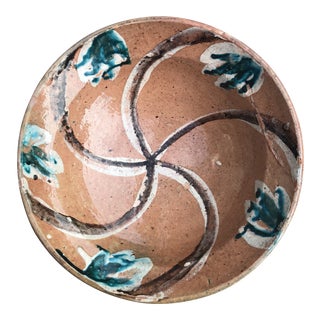 Rustic Folk Slip Glaze Bowl For Sale