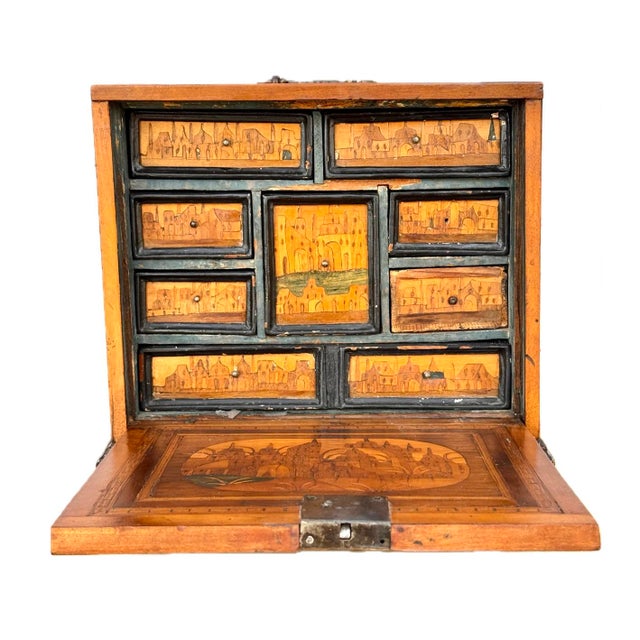 17th Century 17th Century German Marquetry Table Cabinet For Sale - Image 5 of 11