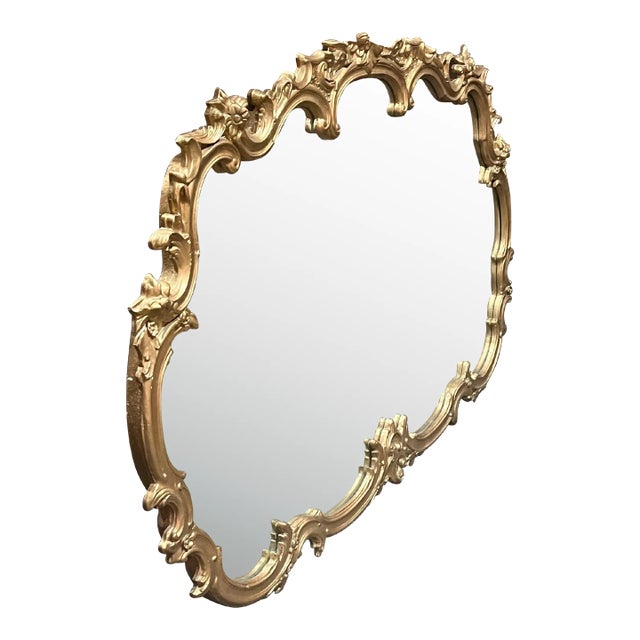 Vintage Large Ornate Gold Mirror | Chairish