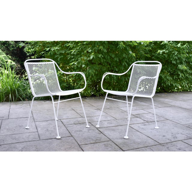 Vintage Russell Woodard Sculptura Mid Century Wrought Iron Patio Chairs For Sale - Image 13 of 13