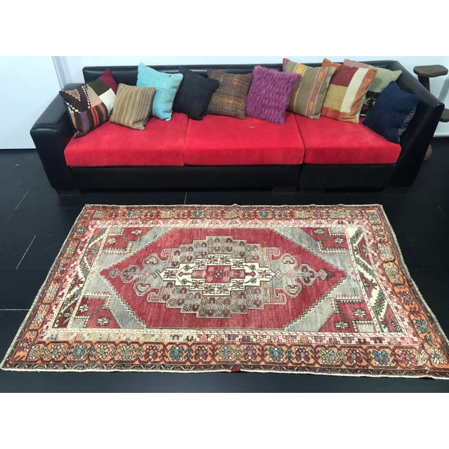 1960s 1960s Vintage Turkish Red Rug For Sale - Image 5 of 11