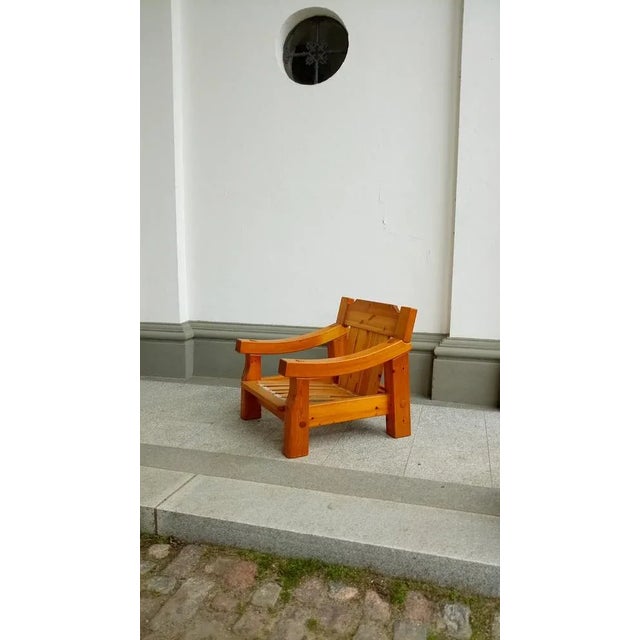 Swedish Brutalist Chair in Pine, 1970s For Sale - Image 8 of 8