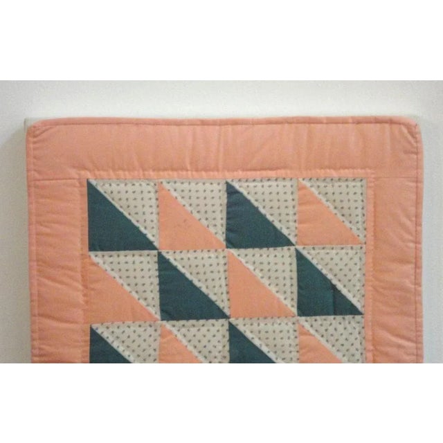 Rustic 19thc Satin Salmon & Green Birds in Flight Mounted Doll For Sale - Image 3 of 6