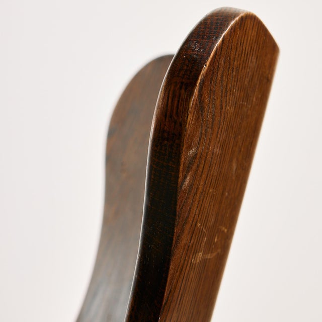 Brutalist Oak Dining Table and Chairs, 1970s, Set of 7 For Sale - Image 15 of 18