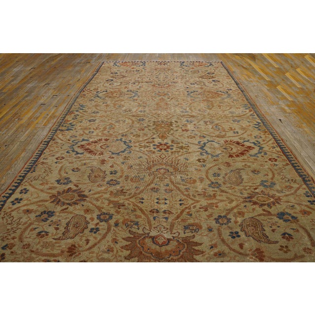 19th Century Persian Ziegler Sultanabad Carpet ( 7' x 14' - 213 X 427 ) Antique Sultanabad Room Size Wool Beige Rug, Circa...