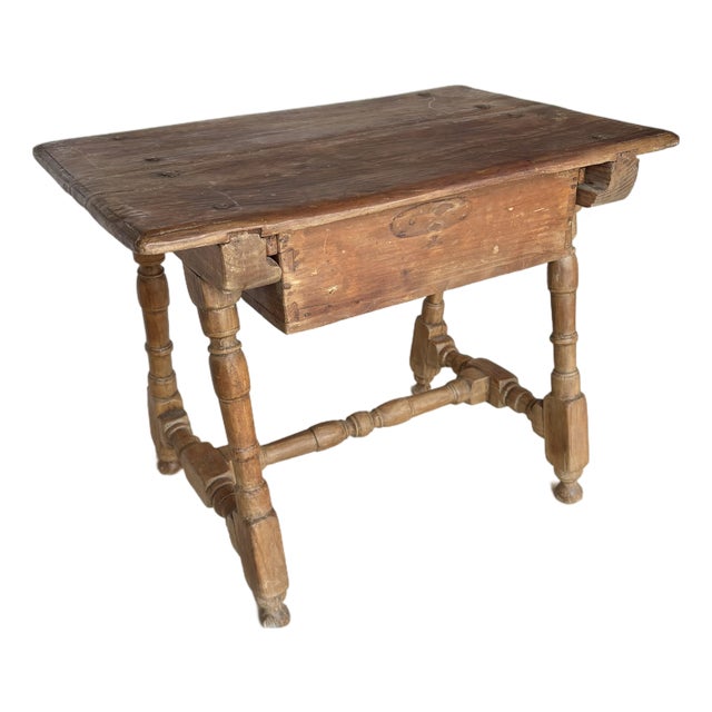 Early 20th Century Spanish Pine Side Table For Sale