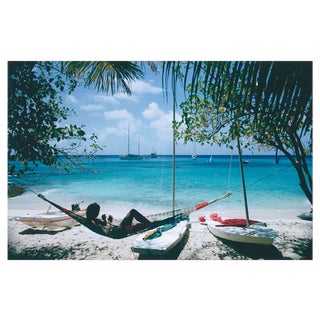 Slim Aarons, Mustique Hammock, Estate Stamped Photographic Print For Sale