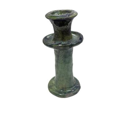 Moroccan 1970s Moroccan Tamegroute Glazed Candlestick Holder For Sale - Image 3 of 6