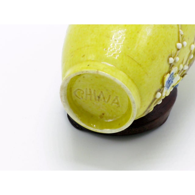 Yellow Antique Pair of Chinese Yellow Ground Porcelain Miniature Vases - a Pair For Sale - Image 8 of 9