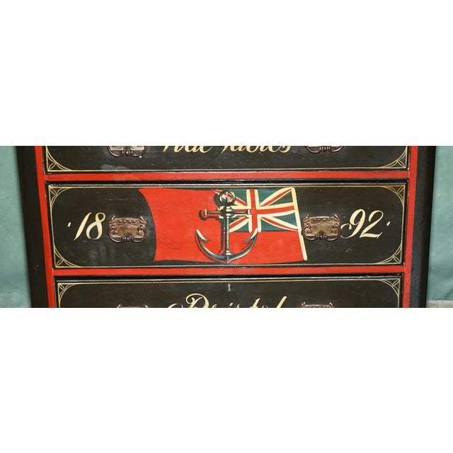 Antique Chest of Drawers with Hand-Painted Nautical Ships, Bristol, United Kingdom, 1892 For Sale - Image 10 of 18