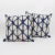 Boho Chic Custom Batik Blue and Ivory Pillow Covers, a Pair For Sale - Image 3 of 7