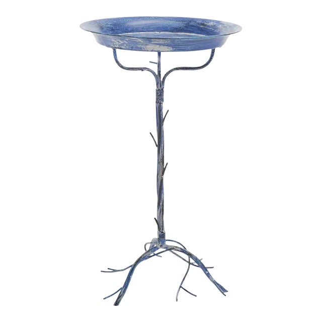 Nigel Bird Bath - Mossy Blue For Sale