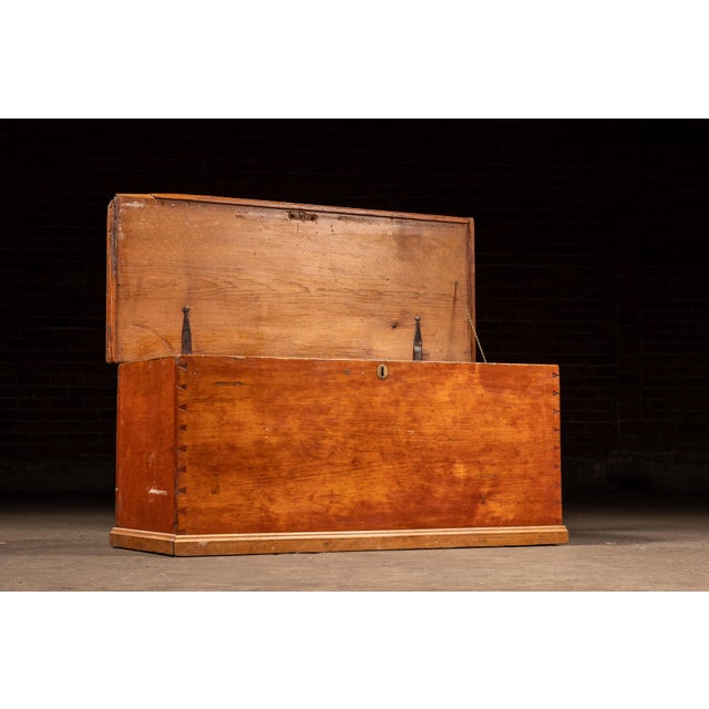 Rustic 19th Century Dovetailed Pine Blanket Chest With Interior Till For Sale - Image 3 of 8