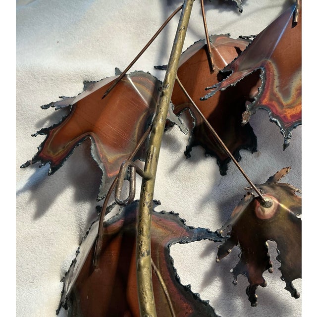 1971 Brutalist Signed Dated Curtis Jere Maple Leaf Wall Sculpture, Mid-Century Modern For Sale - Image 11 of 12