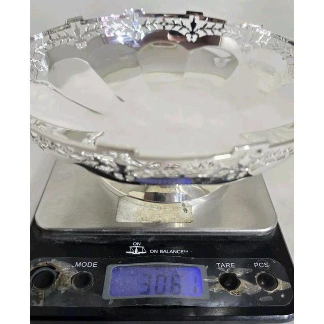 Antique Art Deco Sterling Silver Compotier from Adie Brothers, Birmingham, 1927 For Sale - Image 16 of 17