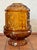 Art Deco Vintage Indiana Glass “Stars and Bars” Amber Fairy Lamp Light For Sale - Image 3 of 6