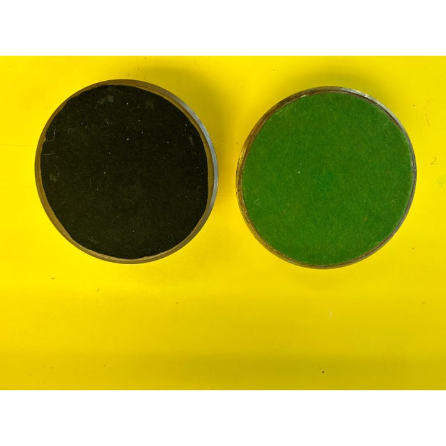 Early 20th Century Pair of Trench Art Catchalls or Ashtrays of Brass Artillery Shell Casings With Coins For Sale - Image 11 of 11