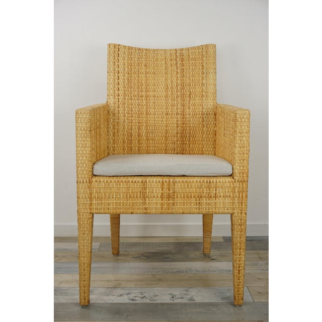 French Wooden and Rattan Armchair For Sale - Image 13 of 14