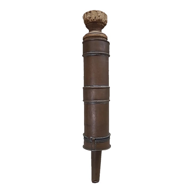 Primitive Copper & Wood Sausage Stuffer Press — Twist-Lock Nozzle, c.1900 For Sale