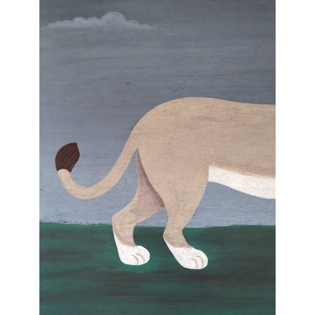 Contemporary 'Majestic Lion' Original Naive Style Animal Oil Painting by British Artist Matt Rix, Framed For Sale - Image 9 of 12