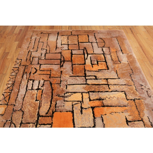 Ege Rya Nazmiyal Collection Mondrian Style Vintage Rug For Sale - Image 4 of 10