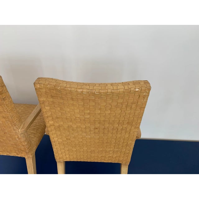 Vintage Woven Leather Chairs- a Pair For Sale - Image 11 of 13