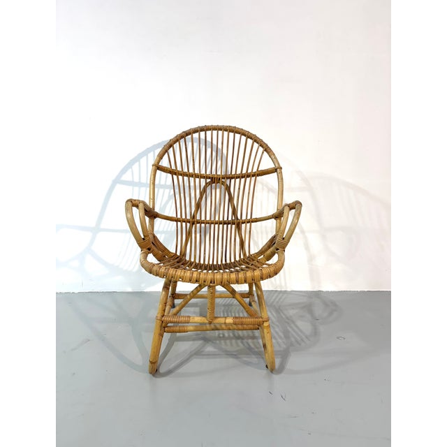 Vintage Dutch Bamboo Lady Armchairs by Noordwolde, 1970, Set of 2 For Sale - Image 9 of 11
