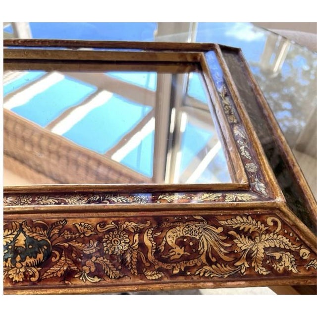 Rare Antique Florentine Verre Églomisé Mirror Dragons & Grotesques c.1850–1880 For Sale - Image 14 of 16